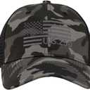 American Flag Trucker Cap, Regular & XL-3XL, Big Head Snapback Patriotic Baseball Hat (Up to Size 8) (Blackcamo)
