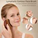 Lymphatic Contour Face Brush - Wooden Face Brush for Lymphatic Drainage - Facial Sculpting Guasha Dry Brushing Massage Tool - Contour Glow Brush Lymph Drainage Depuff Lift Brushes for Face Neck Chin