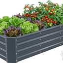 INNO STAGE 421ft Galvanized Raised Garden Bed Kit, Galvanized Planter Raised Garden Boxes Outdoor, Large Metal Raised Garden Beds for Vegetables, Flowers, Herbs, and Succulents, Grey