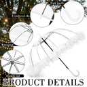 Geetery Clear Dome Umbrella for Prom Wedding, Large 34.6" Fancy Clear Bubble Prom Umbrella for Graduation, Wedding Second Line, Bridal Shower & Outdoor Events, Parasol
