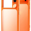 case for I phone Shockproof Protection Cover Frosted Translucent Anti-Yellowing Back Case(Orange,Air)