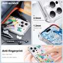 PIXIU Case for iPhone 16 Pro Compatible with Magsafe, Laser Glossy Pattern, Cute Curly Wave Clear TPU Bumper Military Grade Drop Protection Phone Cover for Women/Girls -Butterfly/Floral