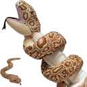 66" Long Snake Hand Puppet, Realistic Stuffed Animal Snake Puppet, Mouth Moveable Hand Puppet, Soft Python Plushie Pillow Cushion (Brown)