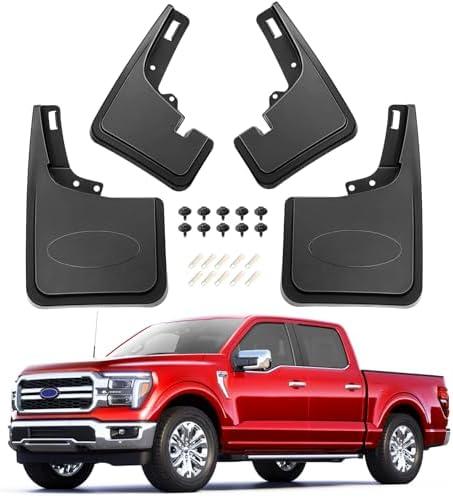 XWQZ 4PCS Mud Flaps Compatible with Ford F150 2025 Accessories,Full Set Front and Rear Tire Mud Flaps for F150 Splash Guards Exterior Accessories 2021 2022 2023 2024,All Weather No Drilling Required