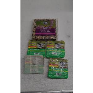 AUDUBON PARK, Nut & Fruit Seed Cake, Wild Bird Food 1.5LBS, Best by May-14-2026, 1 Pack, and 4 Pack Nutty Treat Suet, 3 Sealed, One Unsealed