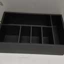 Black Utensil Holder for Party - Wooden Paper Plate and Utensil Caddy for Countertop - Silverware Caddy for Cup Fork Spoon Napkin - Cutlery Organizer for Kitchen Camping Buffet Picnic