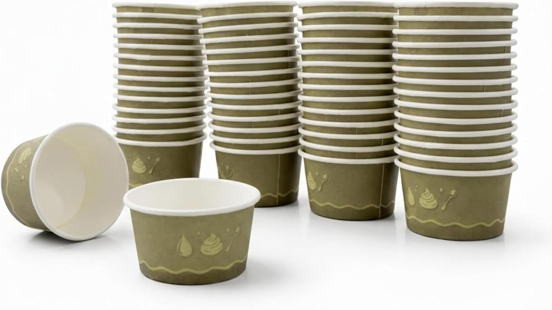 3-Inch Round Mini Dip Paper Bowls (400 Pcs), 3oz Disposable Party Dip Bowls, Compostable, Eco-Friendly, Like Bamboo, for Dips, Soy Sauce, BBQ, Oil Dipping, Finger Foods