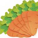 Easter Carrot Utensil Cutlery Holders Bag Felt Carrot Fork Cutter Pouches 4.7" x 10.23" Flatware Organizers Dining Tableware Cover for Knife Forks Easter Birthday Banquet Party Table Decoration 10 PCS