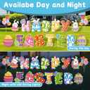 15 PCS Easter Yard Outdoor Decorations with Led Light, PP Safe Material Waterproof Outdoor Lawn Signs with Stakes for Party Supplies Garden Spring Home Decor