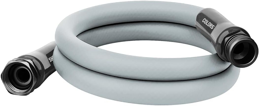 Flexzilla Colors Lead-In Garden Hose 5/8in. x 5ft., Lightweight All-Weather Water Hose, Durable and Flexible, Leak-Free Connections, Slate Gray