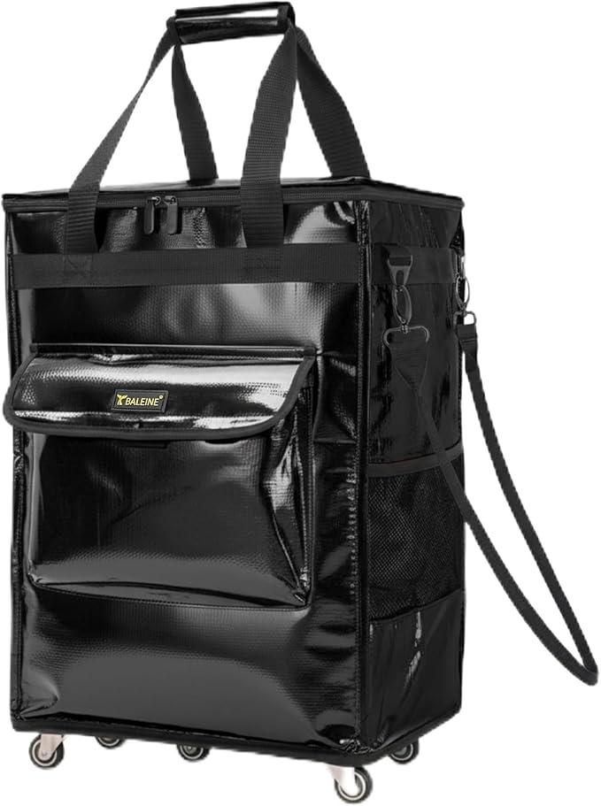 BALEINE Reusable Grocery Bags on Wheels, Rolling Tote Bag, Shopping Trolley, Large Backpack Shopping Carts for Groceries