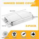 Blulu 4 Pack Hinged Dome Cover with Handle, 21. 65 x 13 x 2. 56 Inch, Steam Table Pan Hotel Pan Cover Stainless Steel Hinged Dome
