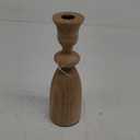 Mango Wood Taper Candlestick & candleholders Set of 4 Handmade Light Honey Stain Natural Finish Rustic & Modern Design for Home Decor Tabletop Decor – 10", 14", 16", 18" Height with Metal Black caps