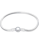 LNQOBU 925 Sterling Silver Snake Chain Bracelet Glossy Women Charm Bracelets for Mother's Day Gift(With one Spacer Beads), Size 18