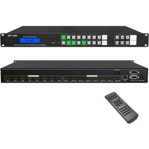 MT-VIKI 4K HDMI Matrix Switch 8x8, 4K@30Hz Rack Mount Switcher & Splitter with Backlit RS232 LAN Port and EDID, Support Web GUI, Built-in US ADI Chip (8 in 8 Out)
