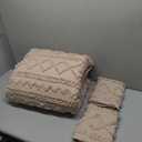 Oli Anderson Khaki King Comforter Set Tufted Bedding Set King 3 Pieces, Boho Shabby Chic Comforter with 2 Pillowcases (Khaki,King)