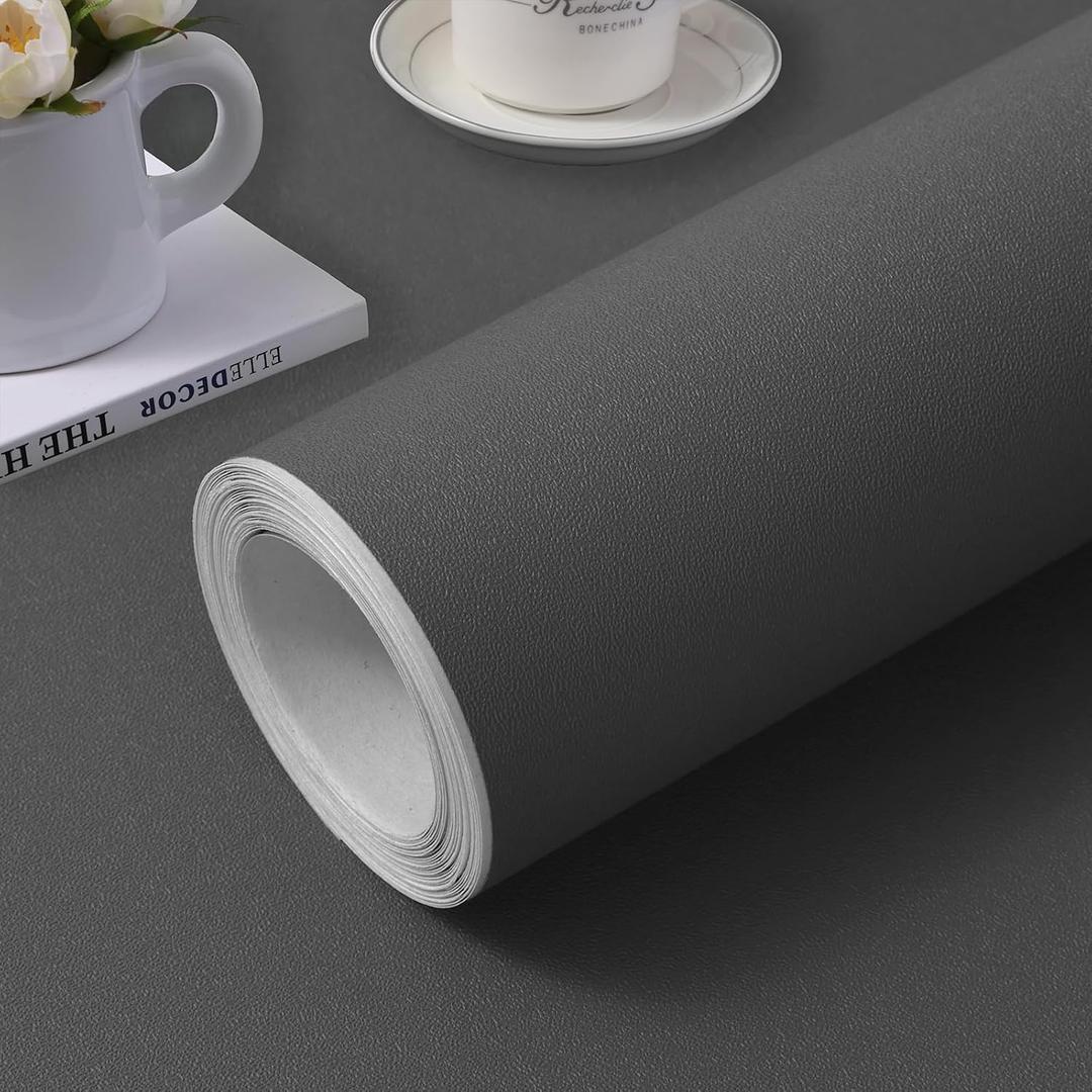 (15.7 inchx236.2 inch) Grey Wallpaper Self Adhesive Peel and Stick Wall Pattern for Living Room TV Wall Store Backdrops Thick Wallpaper PVC DIY Decorative Roll