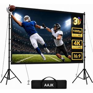 150 Inch Outdoor Projector Screen with Stand Portable Wrinkle-Free