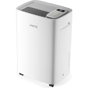 5500 Sq.Ft Dehumidifier for Basement Home, ANDTE 80 Pints Large Room Dehumidifiers Efficient with Drain Hose & 1.32 Gal Tank, Smart Humidity Control, Touch Control Panel, Auto Defrost