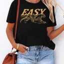 Tiger Shirt Women Vintage Animal Graphic T-Shirt Casual Short Sleeve Crewneck Tee Summer Loose Fit Tops, X-Large, Black
