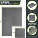 ProsourceFit Weaved Pattern Extra Thick Exercise Puzzle Mat 1-inch, EVA Foam Interlocking Tiles for Protective, Cushioned Flooring for Home and Gym Equipment; Grey, 24 SQ FT, 6 Tiles