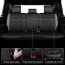 Seat Covers Full Set Fit for 2002-2024 2025 2026 Dodge Ram 1500/2500/3500 Crew Quad Regular Cab Full Coverage Waterproof Leather Seat Protectors for Trucks (Black & Gray, Curved Bench)