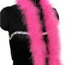 2 Yards 30g Fluffy Marabou Feather Boa for DIY Craft Sewing Trim Home Wedding Party Decoration-Pink