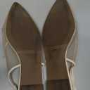 Coutgo Womens Slingback Flats Bow Closed Pointed Toe Mesh Ballet Flats Low Heel Sandals Dress Shoes (11, Khaki)