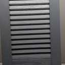 12"W x 34"H Lifetime Vinyl, Tailormade Cathedral Top Center Mullion, Open Louver Shutters, w/Shutter-Looks (Per Pair), 385 - French Roast