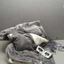 Sealy Electric Blanket Queen Size, Flannel & Sherpa Heated Blanket, 10 Heat Settings, Auto Shut Off, Machine Washable, Light Grey, 84 x 90 Inch