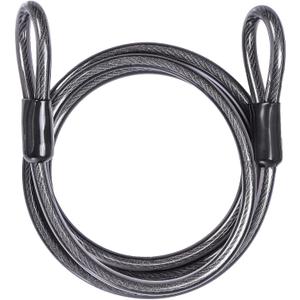 DELSWIN Security Steel Cable with Loops - 3/8 inch (10 mm) Thick (6' or 15') Heavy Duty Bike Lock Cable Vinyl Coated Braided Cables for U-Lock and Padlock