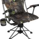 REDCAMP 360 Swivel Hunting Chairs for Ground Blinds, Portable Folding Camo Camping Chairs for Adults Hunting Seats with Hard Arms for Fishing Camping