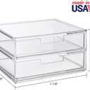 STORi Chloe Space-Saving Clear Drawer Organizer (4 Wide Drawers) Sort Office, Kitchen, Beauty Supplies, Makeup, Pens, Jewelry, Stationary, Made in USA