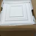 Landical 50 Pcs 2 x 2 ft White PVC Plastic Drop Ceiling Tiles 24 x 24 x 0.8 Inch Ceiling Panels Decorative Cover 200 Sq. ft for Office Bathroom Living Room Bedroom