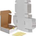 RLAVBL 6x6x2 Shipping Boxes Set of 50, White Small Corrugated Cardboard Box, Mailer Box