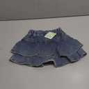 Flofallzique Little Girl's Denim Skirts Mini Flared Pleated Toddler Jean Skorts with Shorts Underneath (4T)