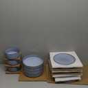 LIANYU 16 Piece Dinnerware Dish Sets with Salad Blows, Plates and Bowls Dinner Set for 4, Stoneware Dish Tableware for Dessert Salad Pasta, Microwave & Dishwasher Safe, Serenity Blue