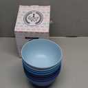 Homienly Wheat Straw Bowls, 8 PCS Microwave Safe Bowl Unbreakable for Salad, Soup, Cereal, Oatmeal, Reusable Plastic Bowls for Kithen, Family, Camping, Party, Dishwasher Safe, 26 OZ (Gradient Blue) (Ocean)