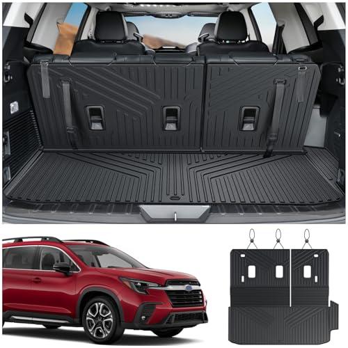 JOULARISE Cargo Mat with Backrest Mats for 2019-2024 2025 Subaru Ascent 7/8 Passenger Accessories, All-Weather TPE 3rd Backrest Mat Trunk Mat Cargo Liner Protector(Cargo Mat with Backrest Mats)
