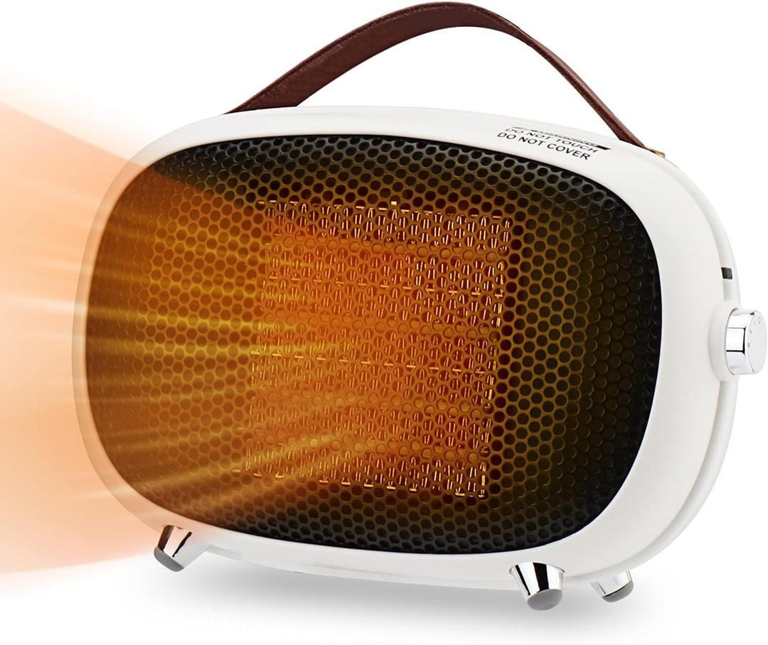 Space Heater, Teioe Mini Electric Space Heater 800W/400W, Small PTC Ceramic Heater with Tip-Over and Overheat Protection, 3 Operating Modes, Space Heaters for Indoor, Office, Bedroom and Desk (White)