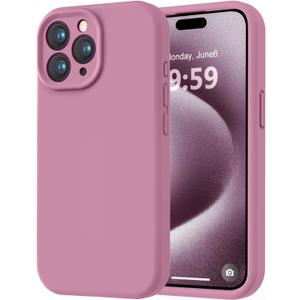 LOVE 3000 Designed for iPhone 15 Pro Case, Premium Silicone with [Soft Anti-Scratch Microfiber Lining] Shockproof Protective Phone Case for Men Women Girls 6.1", Lavender Purple