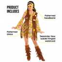 Morph Short Hippie Costume for Women, 70s Women Halloween Costume, Retro Hippie Outfit, Festival Attire, Large