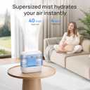Dreo Humidifiers for Bedroom, 4L Top Fill for Large Room, 36H Runtime, 28 dB Quiet Supersized Cool Mist Air Humidifier for Baby Nursery, Plants, Indoor, Night Light, Easy to Clean & Fill, Blue