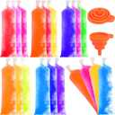 FEBSNOW 160 Ice Lolly Bags Disposable Ice Popsicle Mold Bags, Freezer Tubes Ice Cream Mold Bags Easy to Fill for Snacks Yogurt Juice Fruit Ice Candy Pops Comes with Funnel (2 x 12 Inch)