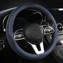 LKWLIKEI Car Steering Wheel Cover, Universal 15 inch, The Latest Microfiber Leather Breathable Technology Fabric, Non-Slip, Comfortable, Warm in Winter and Cool in Summer, Blue