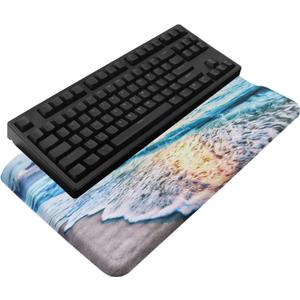 Computer Keyboard Stand with Wrist Rest, Ergonomic Tilted Keyboard Holder - Keyboard Riser with Wrist Pad - Keyboard Tray Support for Office Home - Beach