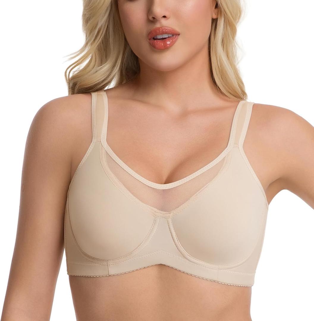 Minimizer Bras for Women, Smoothing Underwire Seamless Bra, Full Coverage Shaping Lingerie for Fuller Busts,40/90D