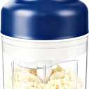 Electric Garlic Chopper,Upgrade Electric Mini Garlic Chopper Set,New Small Garlics Choppers Mincer,USB Rechargeable,Wireless Veggie Grinder,for Mashing Onion,Garlic,Chili,Ginger(Blue,250ML)