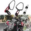 Red Motorcycle Bar End Mirrors Rear View CNC Compatible with Honda GROM MSX125 CB500F Kawasaki Z125 Z650 Z750 Z800 Z900 ER6N ER6F