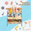 ROBUD Mini Wooden Play Tool Workbench Set for Kids Toddlers - Montessori Toys for 3 4 5 Years Old Boys Girls